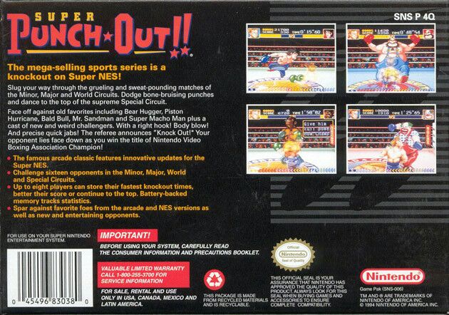 Super Punch-Out!! - Nintendo Super Nintendo Entertainment System (SNES) video game collectible - Main Image 2