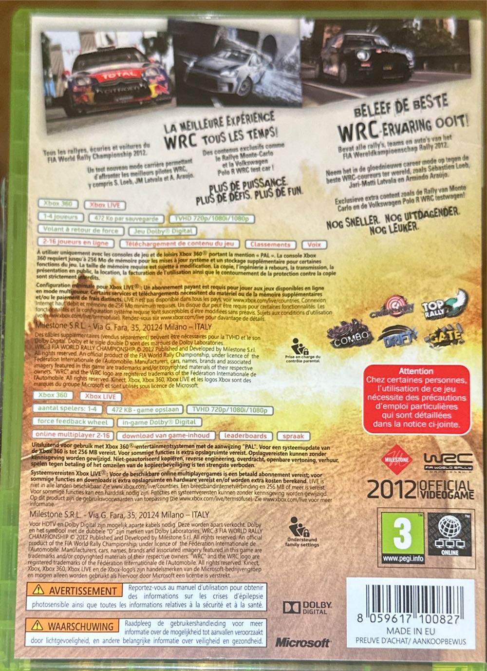 WRC 3 - Microsoft Xbox 360 video game collectible [Barcode 8059617100827] - Main Image 2