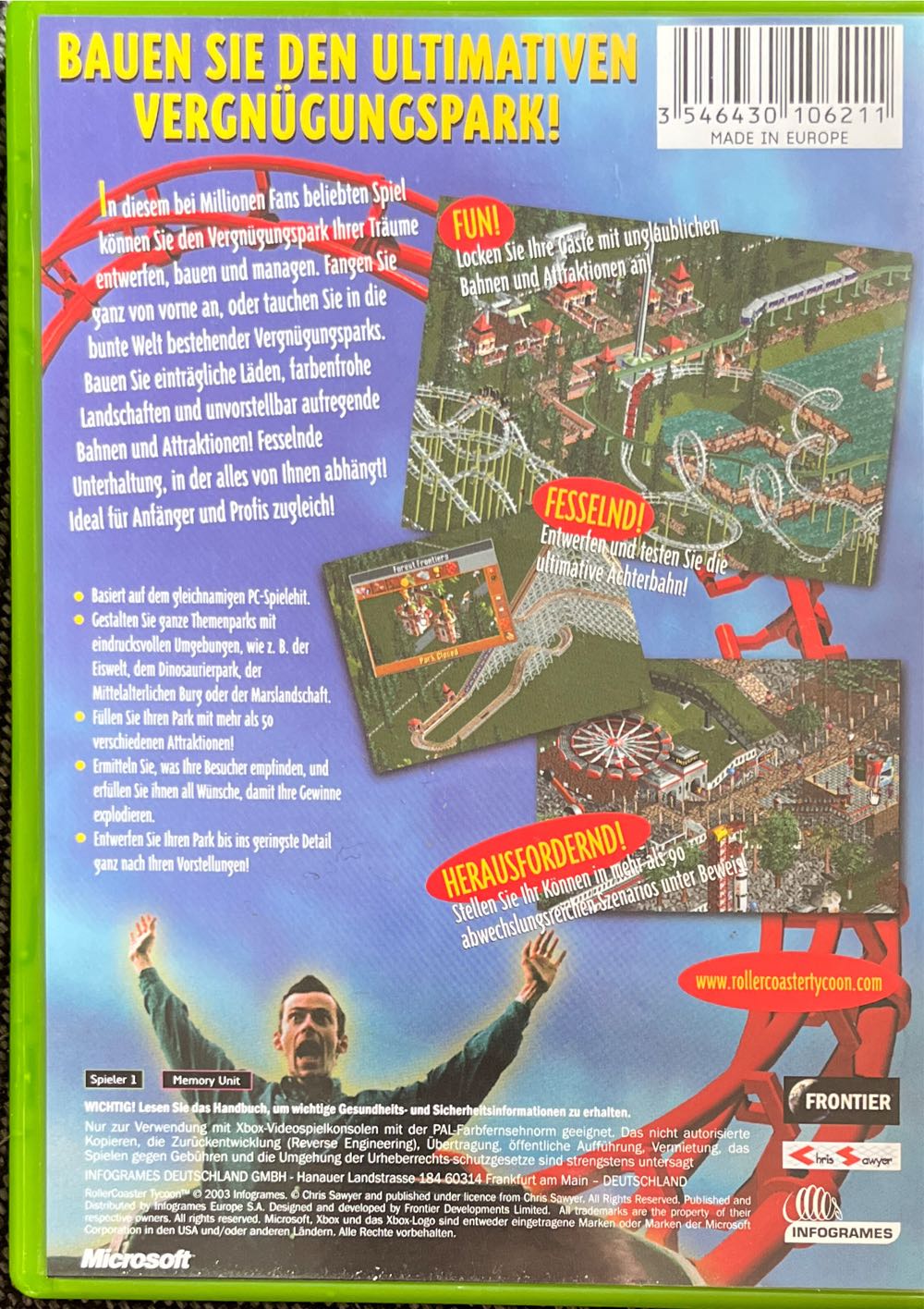 Rollercoaster Tycoon - Microsoft Xbox (Infogrames - 1) video game collectible [Barcode 3546430106211] - Main Image 2