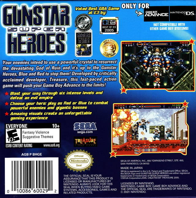 Gunstar Super Heroes - Nintendo Game Boy Advance (GBA) (Sega - 1) video game collectible [Barcode 0010086600292] - Main Image 2