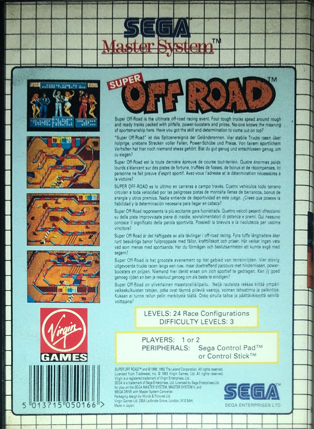Super Off Road - Sega Master System (Virgin Games - 1-2) video game collectible [Barcode 5013715050166] - Main Image 2