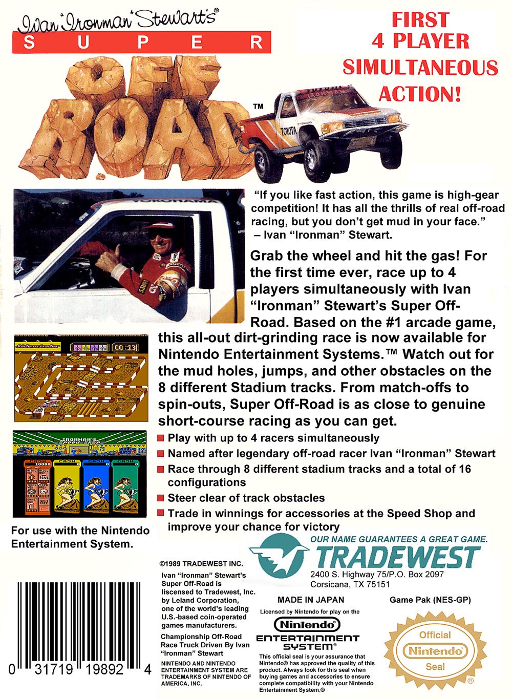 Ivan ”Ironman” Stewart’s Super Off Road - Nintendo Entertainment System (NES) (Virgin Games / Tradewest - 1-4) video game collectible - Main Image 2