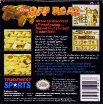 Super Off Road - Nintendo Game Boy video game collectible - Main Image 2