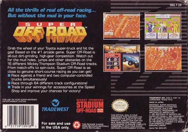 Super Off Road - Nintendo Super Nintendo Entertainment System (SNES) (Tradewest - 4) video game collectible - Main Image 2