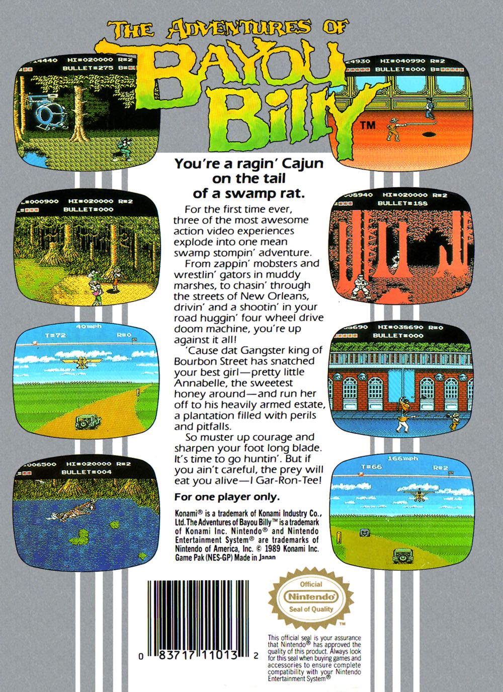 The Adventures Of Bayou Billy - Nintendo Entertainment System (NES) video game collectible - Main Image 2