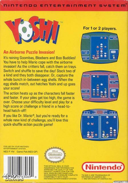 Yoshi - Nintendo Entertainment System (NES) (Nintendo - Up to 2 Players) video game collectible - Main Image 2