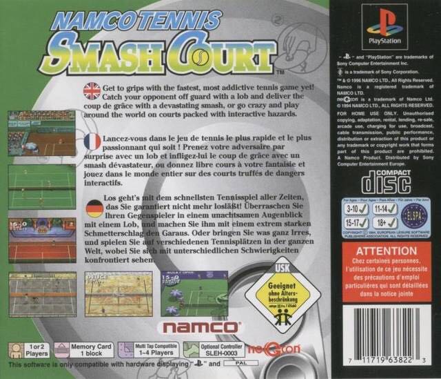 Namco Smash Court Tennis - Sony PlayStation video game collectible [Barcode 711719638223] - Main Image 2