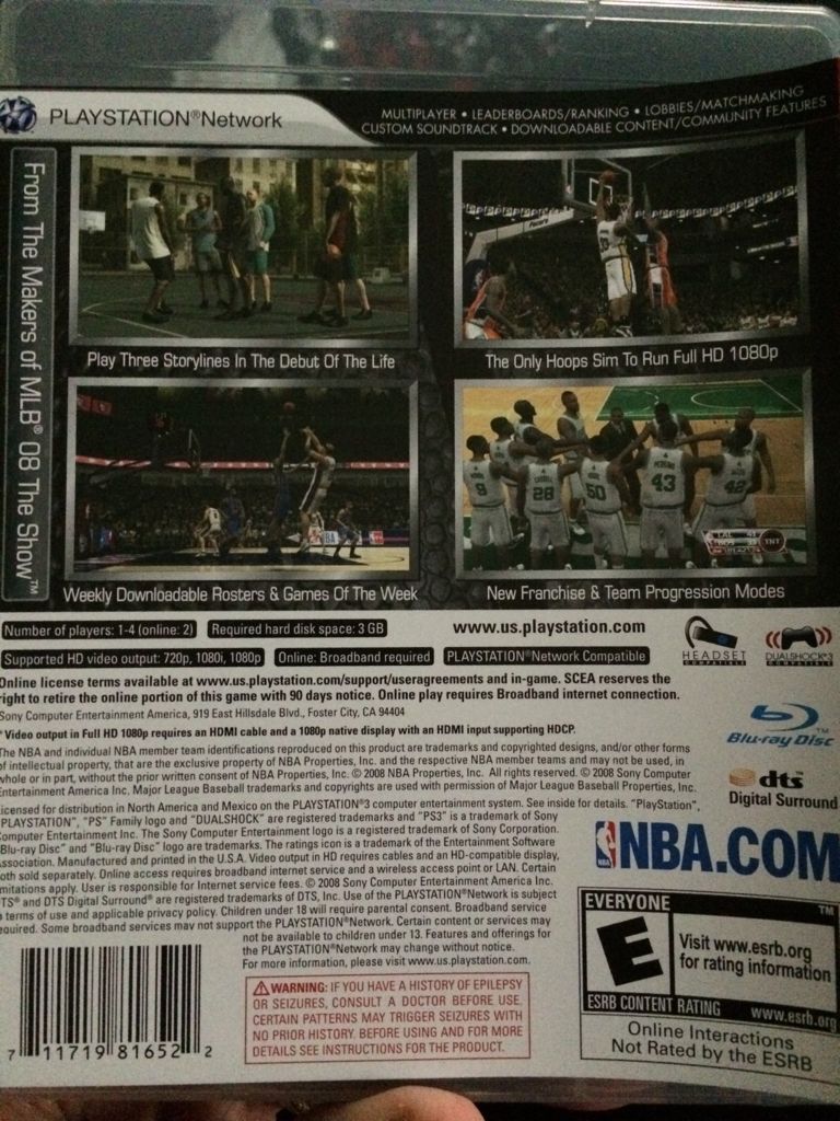 NBA 09: The Inside - Sony PlayStation 3 (PS3) (Sony Computer Enteraiment - 1-2) video game collectible [Barcode 711719816522] - Main Image 2