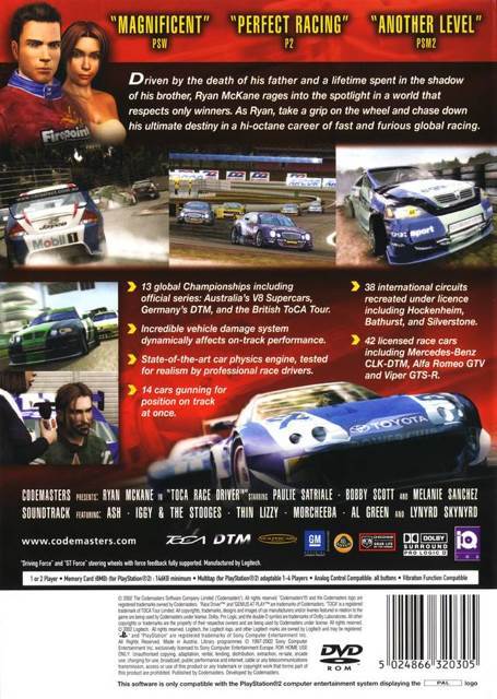 TOCA Race Driver 3 - Sony PlayStation 2 (PS2) (Codemasters - 2) video game collectible [Barcode 5024866329421] - Main Image 2