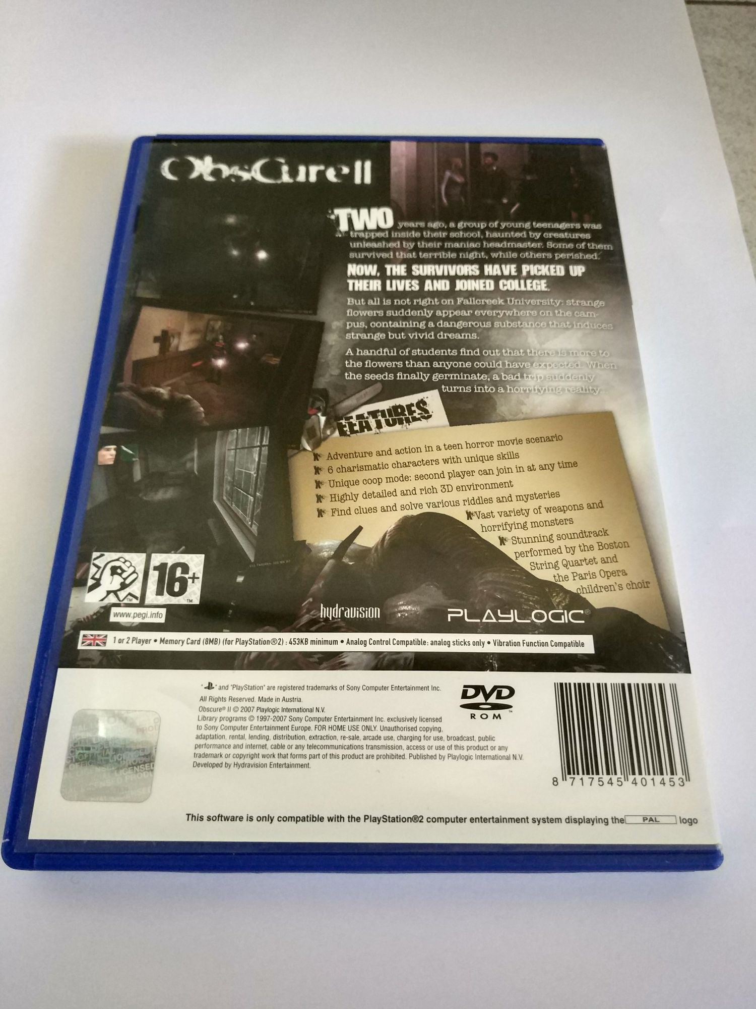 Obscure II - Sony PlayStation 2 (PS2) (2) video game collectible [Barcode 8717545401453] - Main Image 2