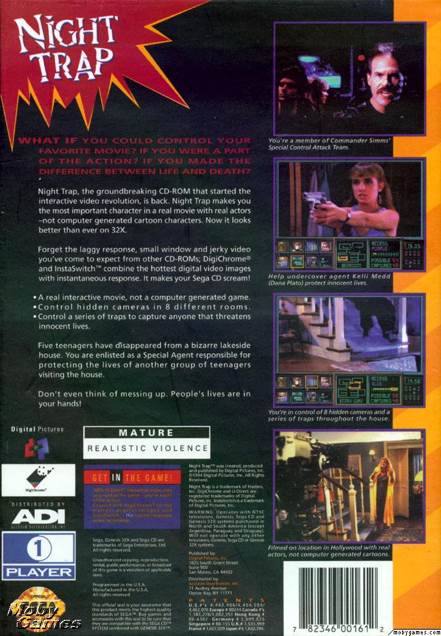 Night Trap - Sega 32X (Digital Pictures - 1) video game collectible [Barcode 782346001612] - Main Image 2