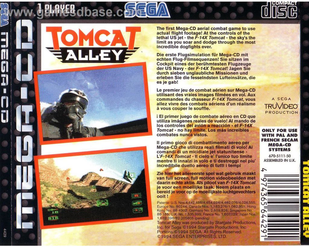 Tomcat Alley - Sega CD video game collectible - Main Image 2