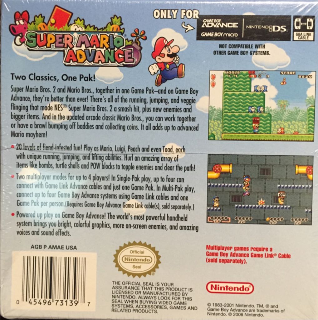 Super Mario Advance - Nintendo Game Boy Advance (GBA) video game collectible - Main Image 2