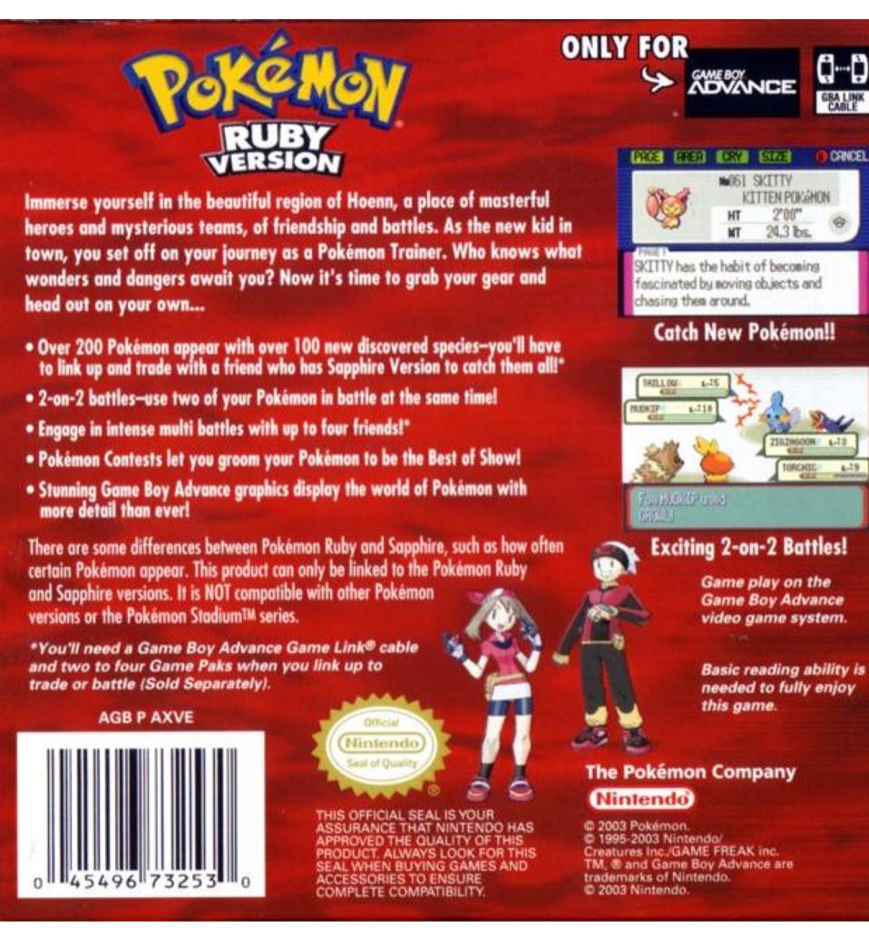 Pokemon Ruby Version - Nintendo Game Boy Advance (GBA) (Ds Nintendo) video game collectible - Main Image 2