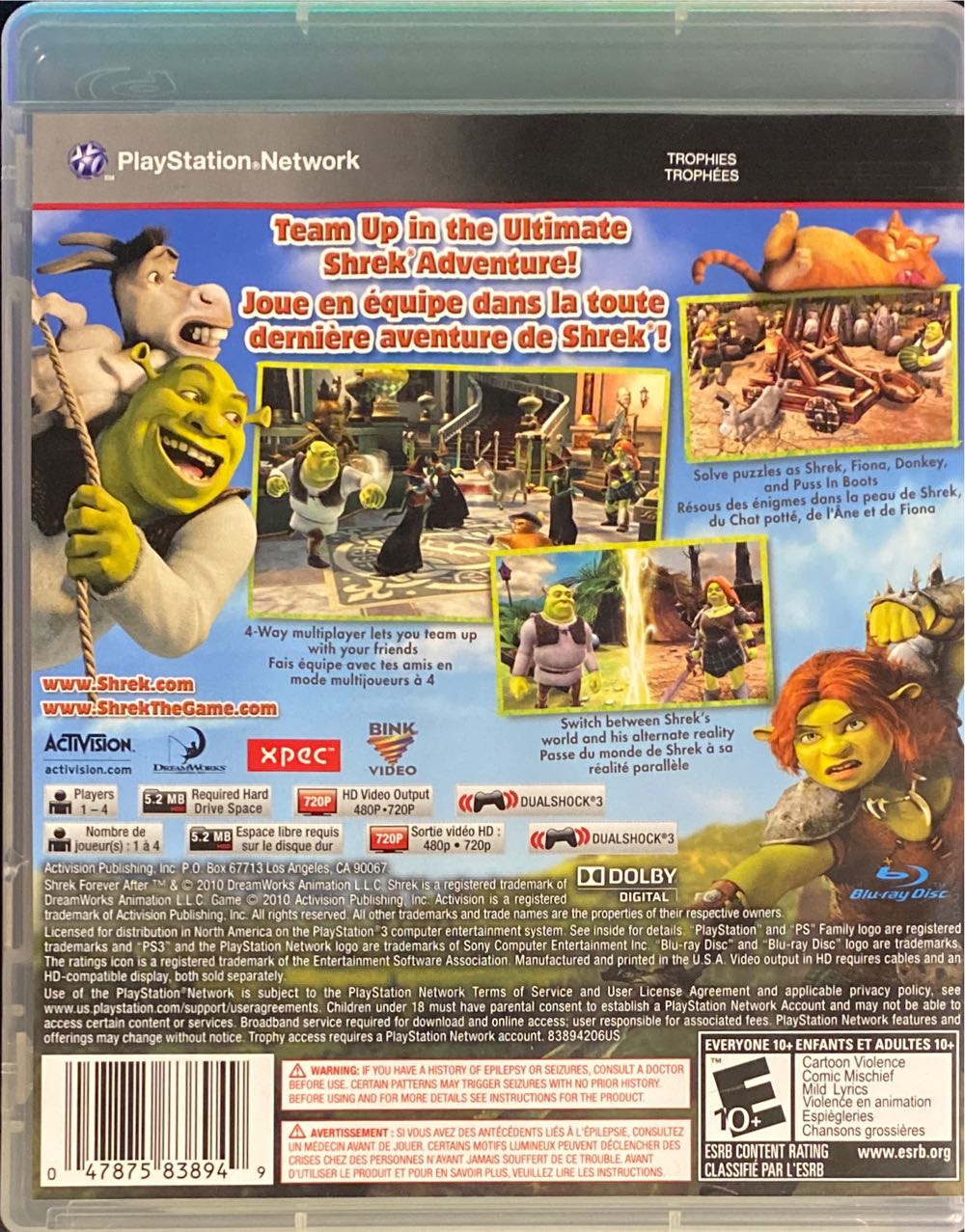Shrek Forever After - Sony PlayStation 3 (PS3) (Quantum Axcess - 1) video game collectible [Barcode 047875838949] - Main Image 2