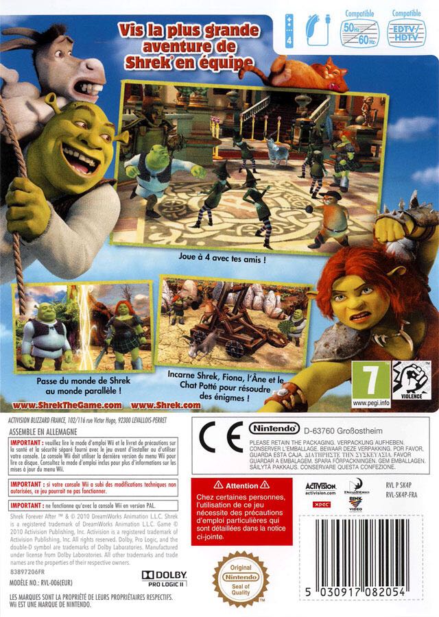 Shrek Forever After - Nintendo Wii (Activision/Universal Brand Development - 1-4) video game collectible [Barcode 047875838970] - Main Image 2