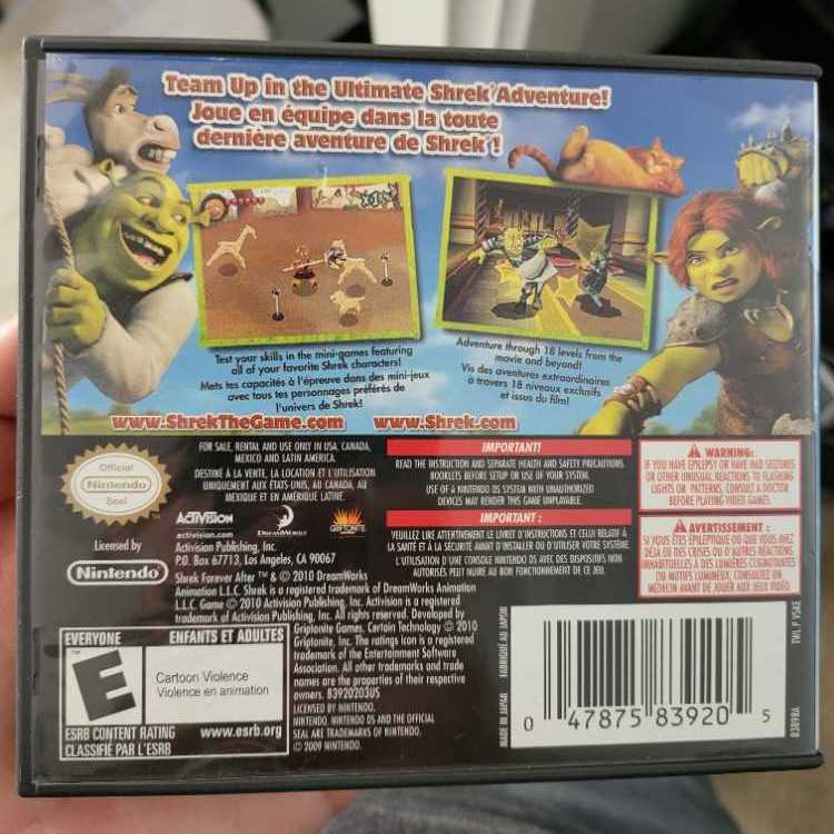 Shrek Forever After - Nintendo DS (Dream Works - 1) video game collectible [Barcode 047875839205] - Main Image 2