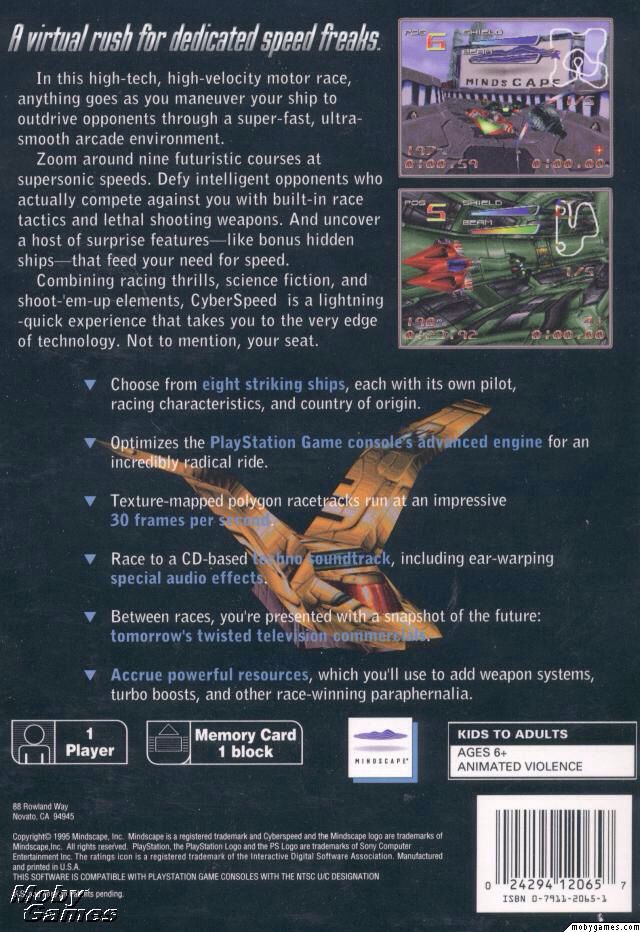 CyberSpeed - Sony PlayStation (1) video game collectible - Main Image 2