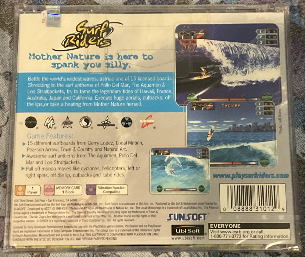 Surf Riders - Sony PlayStation (Ubisoft - 1) video game collectible [Barcode 008888310129] - Main Image 2