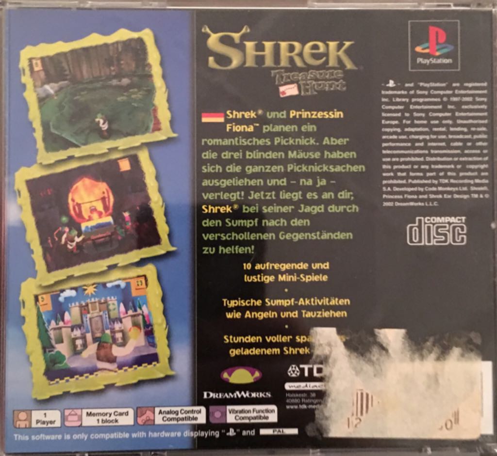 Shrek Treasure Hunt - Sony PlayStation (Sony Computer Entertainment - 1 Players) video game collectible [Barcode 5450270007608] - Main Image 2