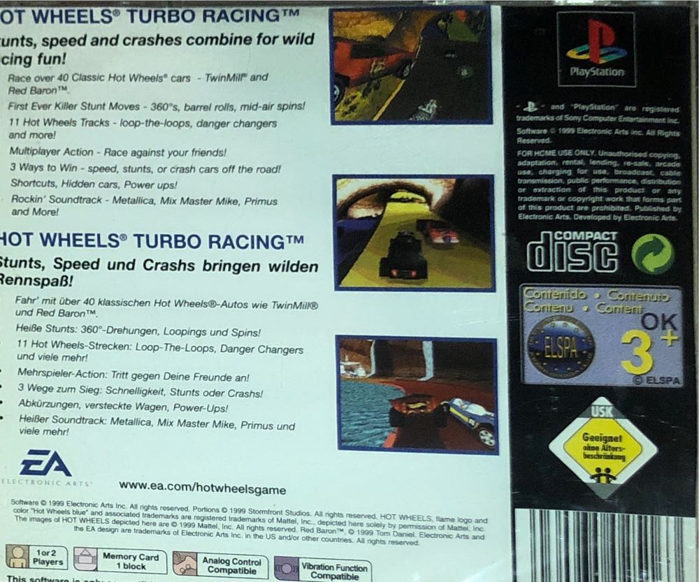 HotWheels: Turbo Racing - Sony PlayStation ((EA) Electronic Arts - 2) video game collectible [Barcode 5030935025163] - Main Image 2