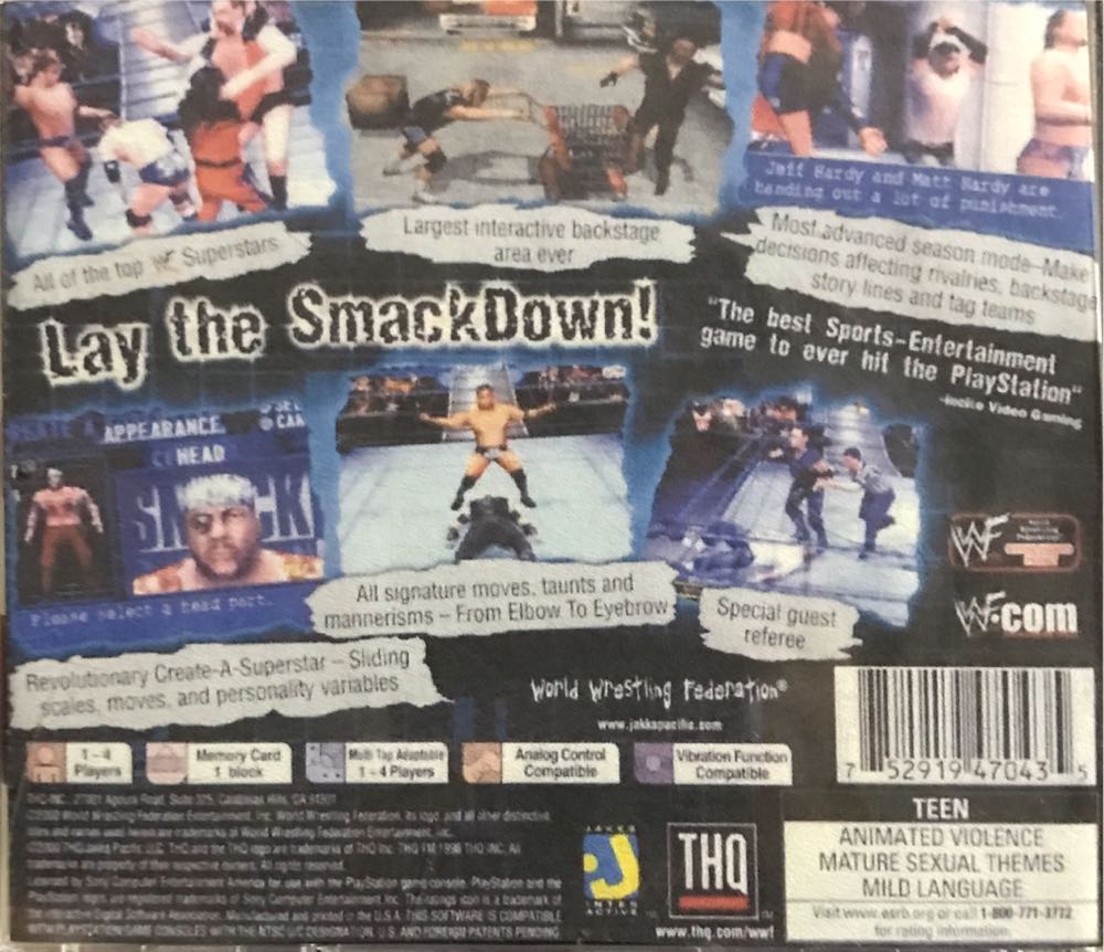 WWF SMACKDOWN! - Sony PlayStation (Jakes Interactive - 1-2) video game collectible - Main Image 2
