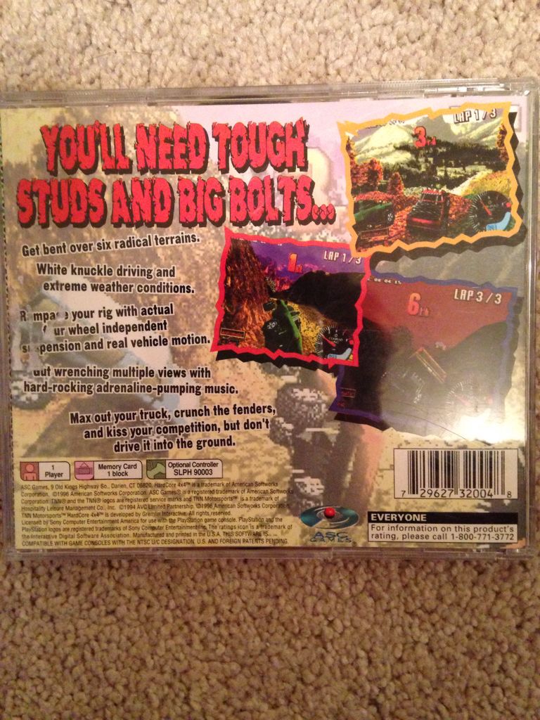 TNN Motorsports Hardcore 4x4 - Sony PlayStation (ASC Games - 1) video game collectible [Barcode 729627320048] - Main Image 2