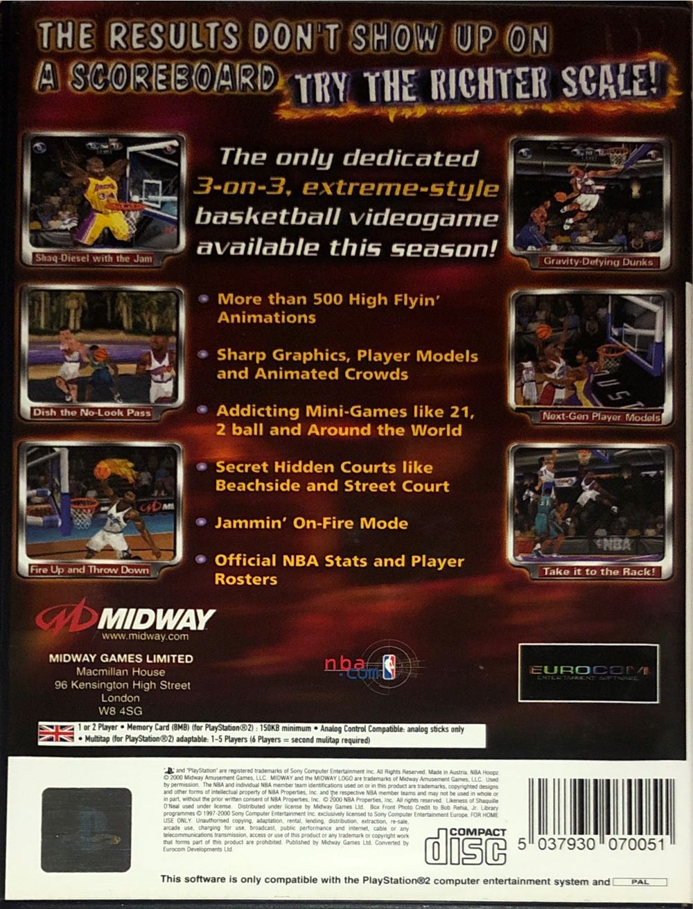 NBA Hoopz - Sony PlayStation 2 (PS2) (Midway - 1-2) video game collectible [Barcode 5037930070051] - Main Image 2