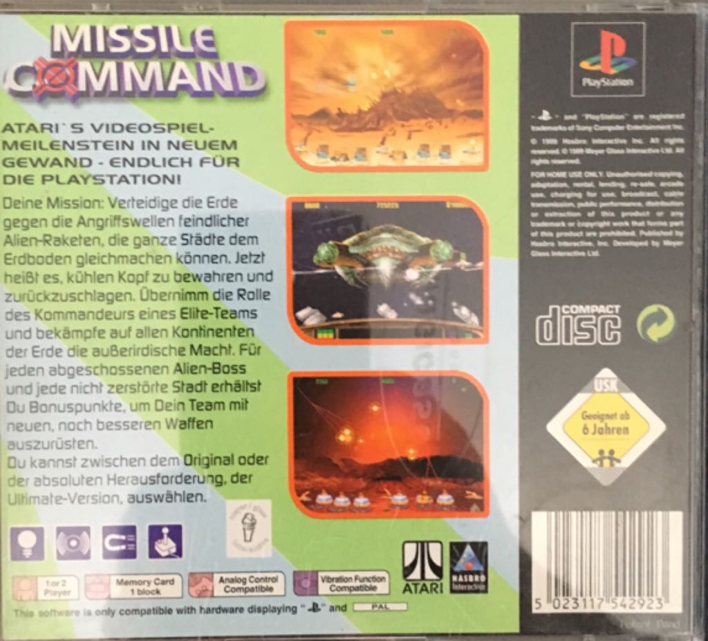 Missile Command - Sony PlayStation video game collectible [Barcode 5023117542923] - Main Image 2