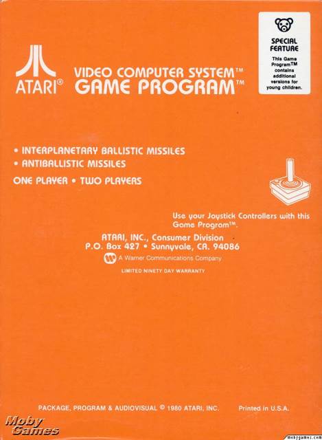 Missile Command - Atari 2600 video game collectible - Main Image 2