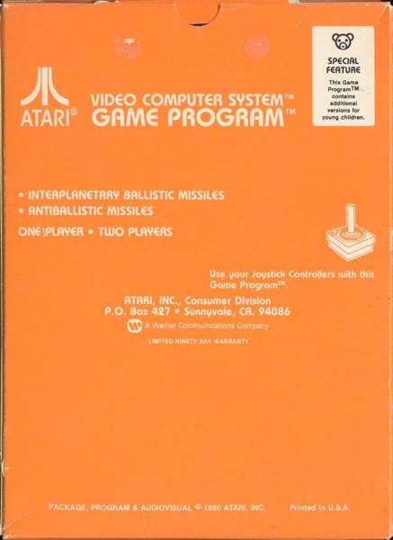 Missile Command - Atari 2600 (Atari Inc. - 2) video game collectible - Main Image 2