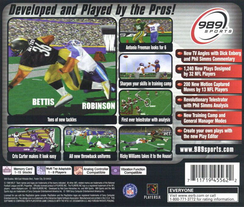NFL GameDay 2000 - Sony PlayStation video game collectible - Main Image 2
