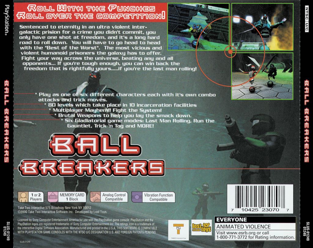 Ball Breakers - Sony PlayStation (Take Two Interactive - 1-2) video game collectible [Barcode 710425230707] - Main Image 2