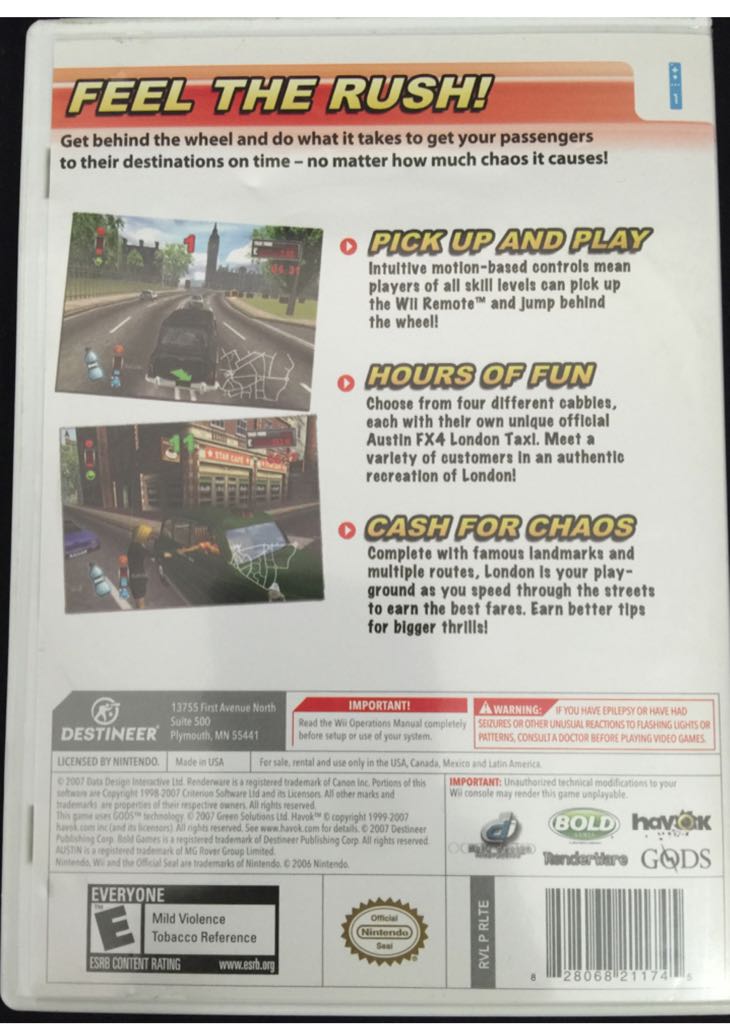 London Taxi Rushour - Nintendo Wii (1) video game collectible - Main Image 2