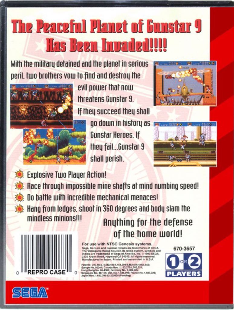 Gunstar Heroes - Nintendo Switch Online (Sega - 2) video game collectible [Barcode 0010086010770] - Main Image 2