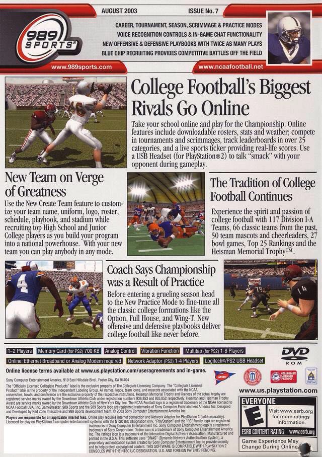 NCAA GameBreaker 2001 - Sony PlayStation 2 (PS2) video game collectible - Main Image 2