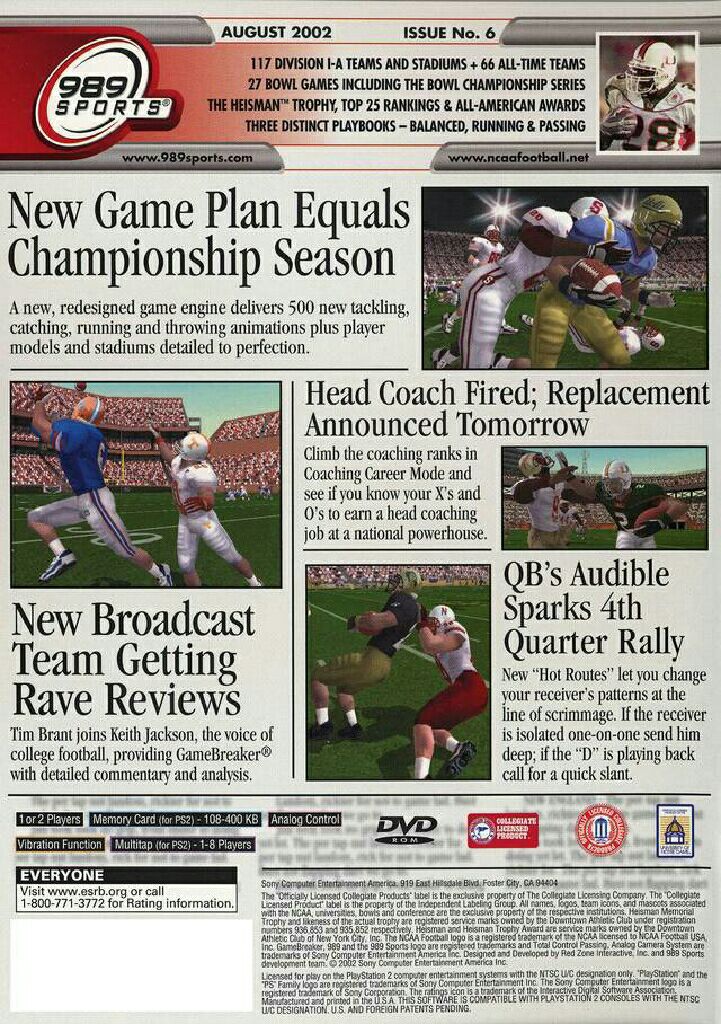 NCAA GameBreaker 2001 - Sony PlayStation 2 (PS2) video game collectible - Main Image 2