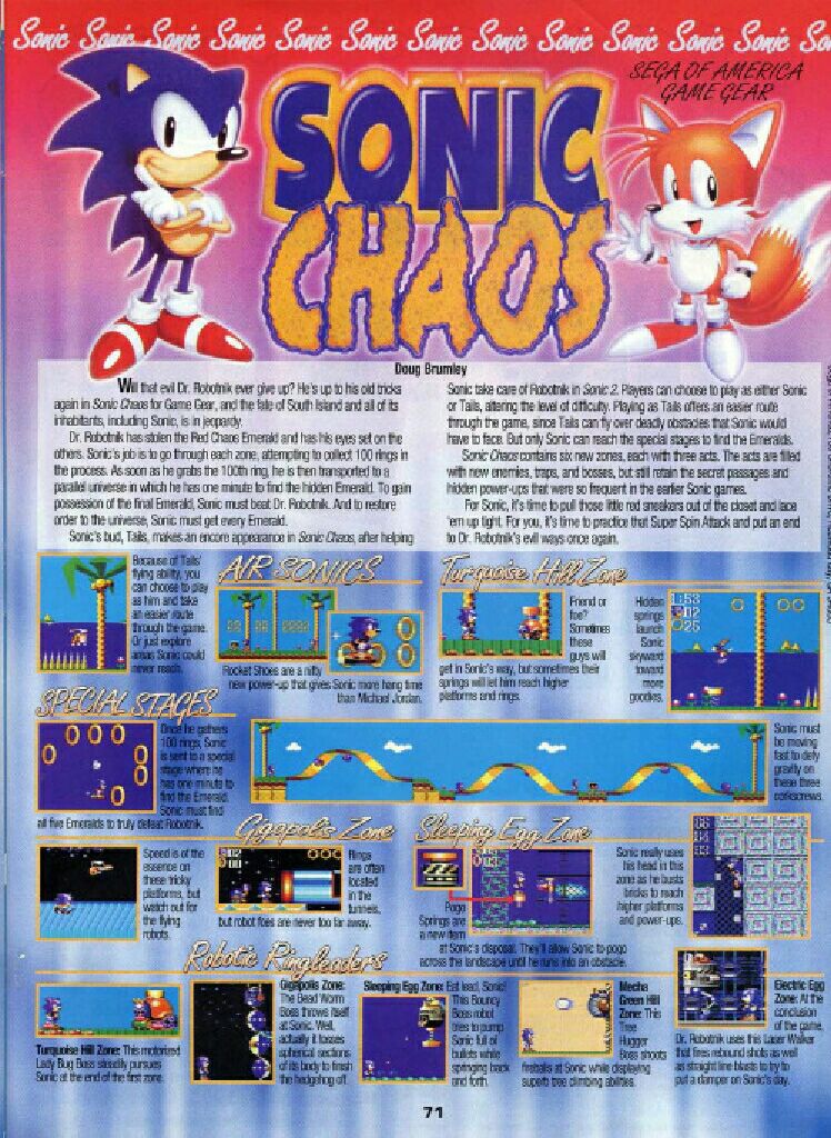 Sonic Chaos - Sega Game Gear (Sega - 1) video game collectible - Main Image 2