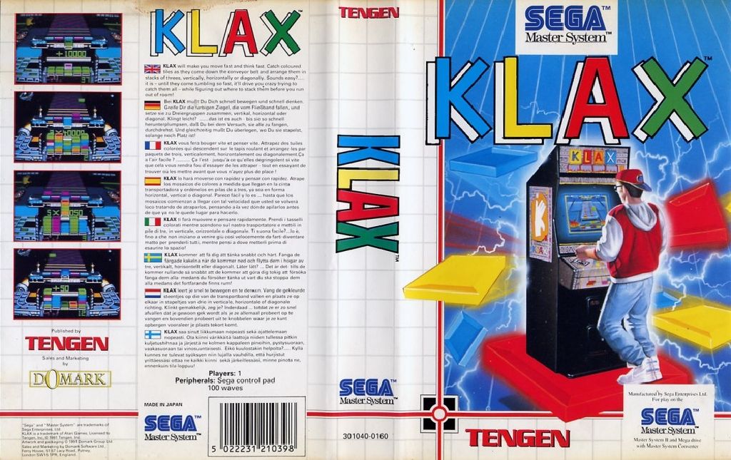 Klax - Sega Master System video game collectible - Main Image 2