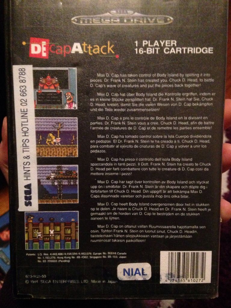 Decap Attack - Sega Mega Drive (Sega - 1) video game collectible [Barcode 4974365610272] - Main Image 2