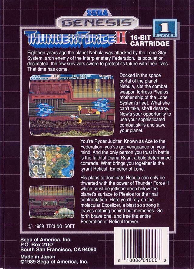 Thunder Force II - Sega Genesis (Mega Drive) (Sega - 1) video game collectible [Barcode 010086010008] - Main Image 2