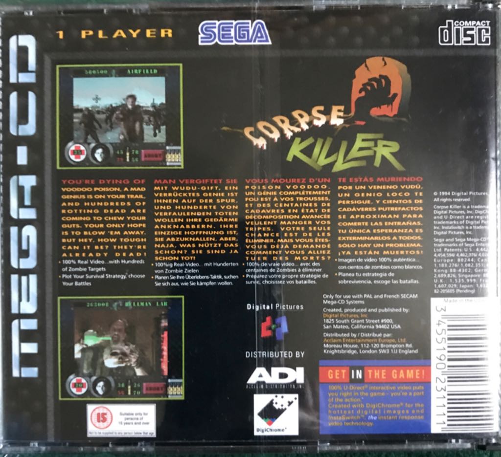 Corpse Killer - Sega Mega CD video game collectible [Barcode 3455190231111] - Main Image 2