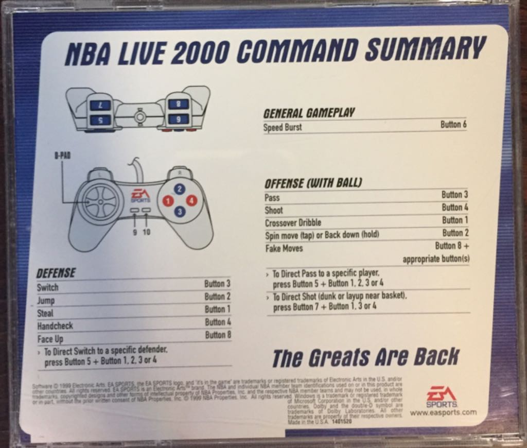 NBA Live 2000 - PC video game collectible [Barcode 5030931021336] - Main Image 2