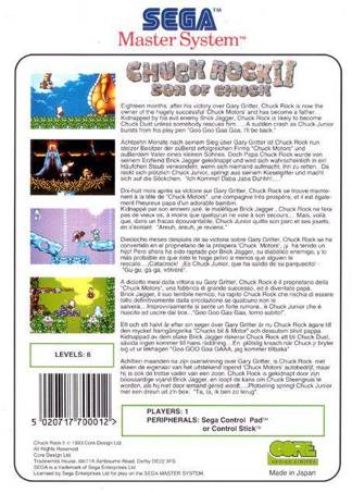 Chuck Rock 2 - Son Of Chuck - Sega Master System (1) video game collectible [Barcode 5020717700012] - Main Image 2