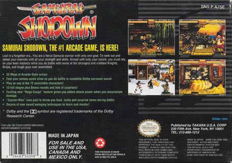 Samurai Showdown - Nintendo Super Nintendo Entertainment System (SNES) video game collectible - Main Image 2