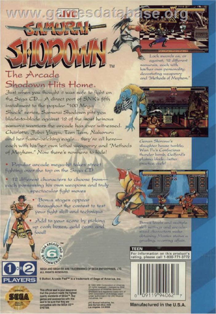 Samurai Showdown - 3DO (SNK Corporation of America - 2) video game collectible - Main Image 2