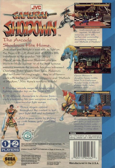 Samurai Showdown - Sega Genesis (Mega Drive) (Takara) video game collectible - Main Image 2