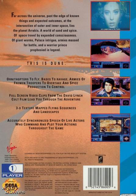 Dune - Sega CD (Virgin Interactive - 1) video game collectible [Barcode 052145860056] - Main Image 2