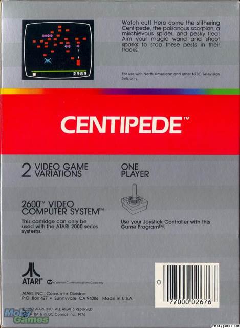 Centipede - Atari 2600 video game collectible - Main Image 2