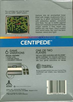 Centipede - Atari 5200 video game collectible - Main Image 2